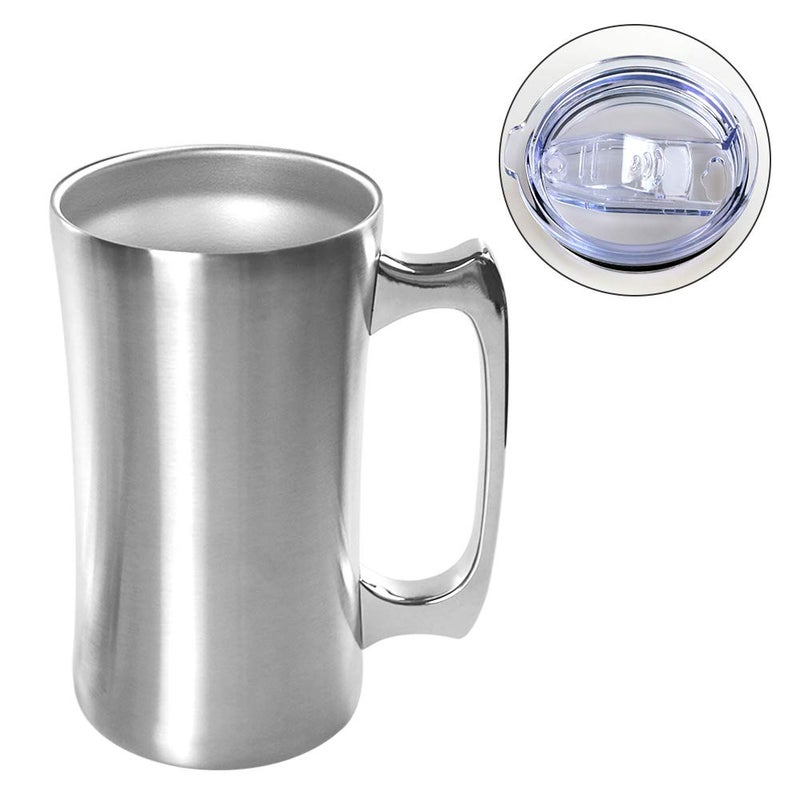 HDMY Stainless Steel Double Walled Mugs 20 oz Metal Coffee & Tea &Wine Cup Mug Insulated Cups with Handles Keep Drinks Cold or Hot Longer - Image 1